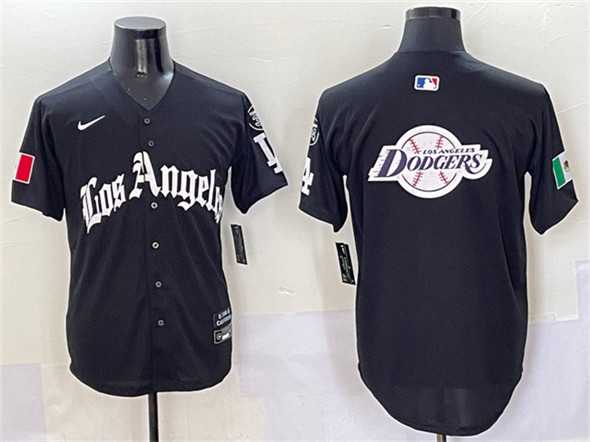 Men%27s Los Angeles Dodgers Team Big Logo Black Mexico 2025 LA Gothic Style With Fernando Patch Vapor Premier Limited Stitched Jersey->los angeles dodgers->MLB Jersey